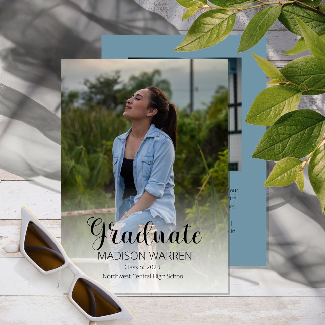 Invitación Graduado Clásico de Script Dos Graduación De Foto  (Subido por el creador)