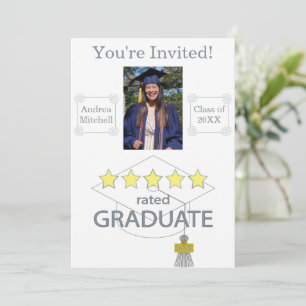 Invitación Graduado con 5 estrellas