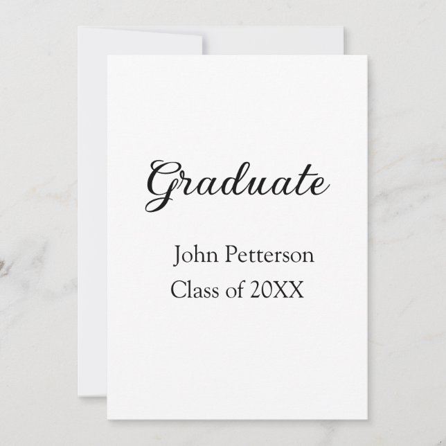 Invitación Graduado de 20XX graduación mínima simple (Anverso)
