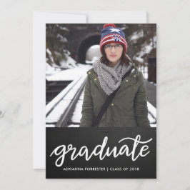 Invitación Graduado de Chalkboard manuscrito | Foto