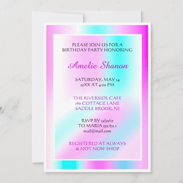 Invitación Graduado de cumpleaños Personalizado de marco Past (Anverso)