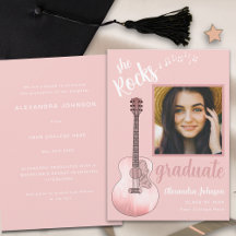 Graduado de escritura moderna Foto Guitarra rosa