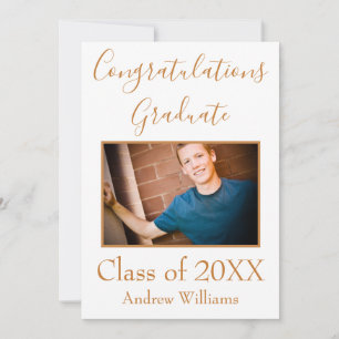 Invitación Graduado de fotografía clase de 20XX Marrón y blan