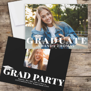 Invitación Graduado de fotografía moderna de tipografía simpl