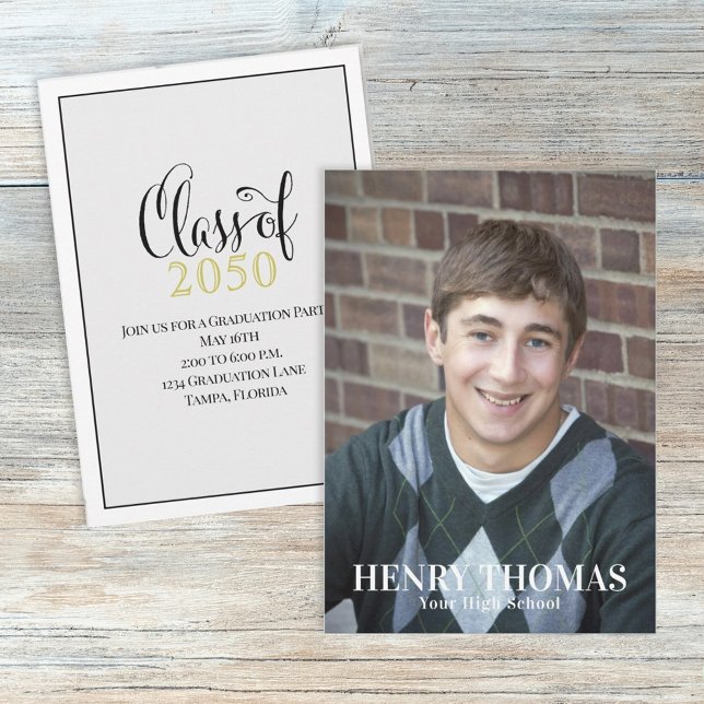 Invitación Graduado De Fotografía Moderno Y Simple Clase De O (Subido por el creador)