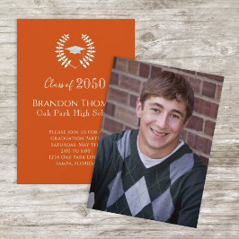 Invitación Graduado de fotografía Naranja moderno y elegante