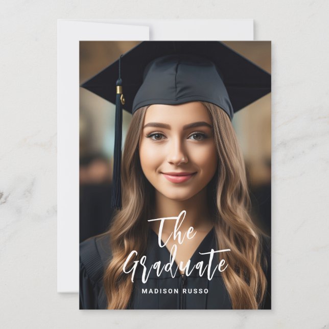 Invitación Graduado de fotografía personalizado Elegant Gold  (Anverso)