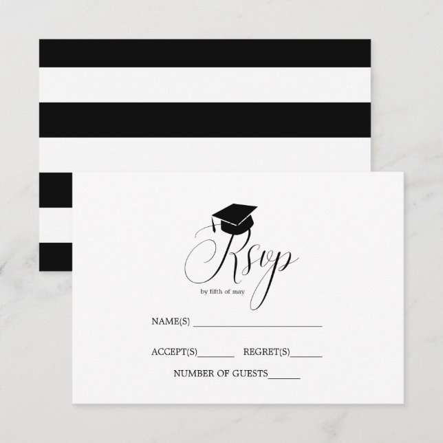 Invitación Graduado de Graduación de Cabo Tipografía RSVP (Anverso / Reverso)