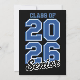 Invitación Graduado de la promoción de 2026 azul senior gradu
