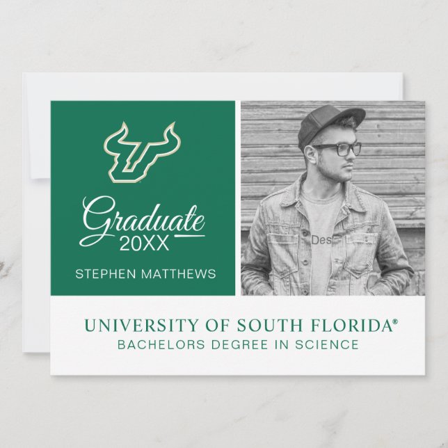 Invitación Graduado de la Universidad del Sur de Florida (Anverso)