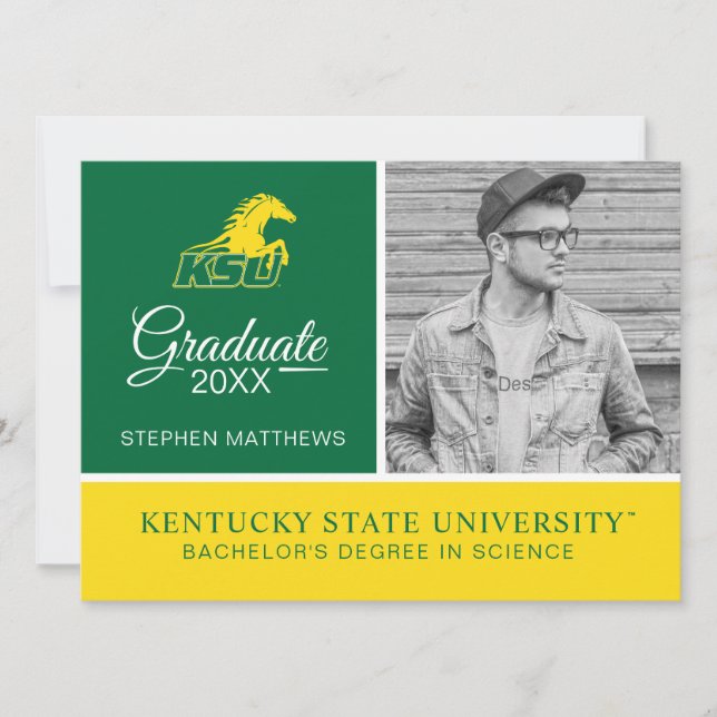Invitación Graduado de la Universidad Estatal de KSU Kentucky (Anverso)