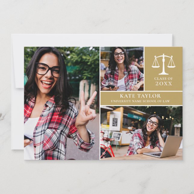 Invitación Graduado de oro 3 Partido de Graduación de la Escu (Anverso)