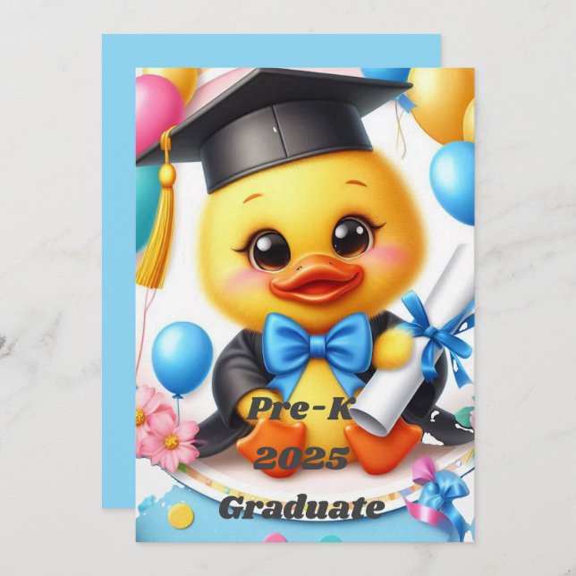 Invitación Graduado de Pre-K 2025 Estilo 2 (Anverso / Reverso)
