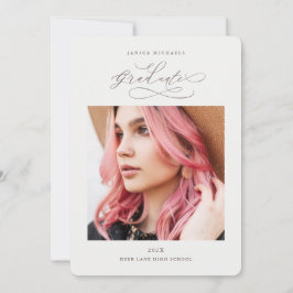 Invitación Graduado de Taupe Natural Dos Fiesta de Graduación