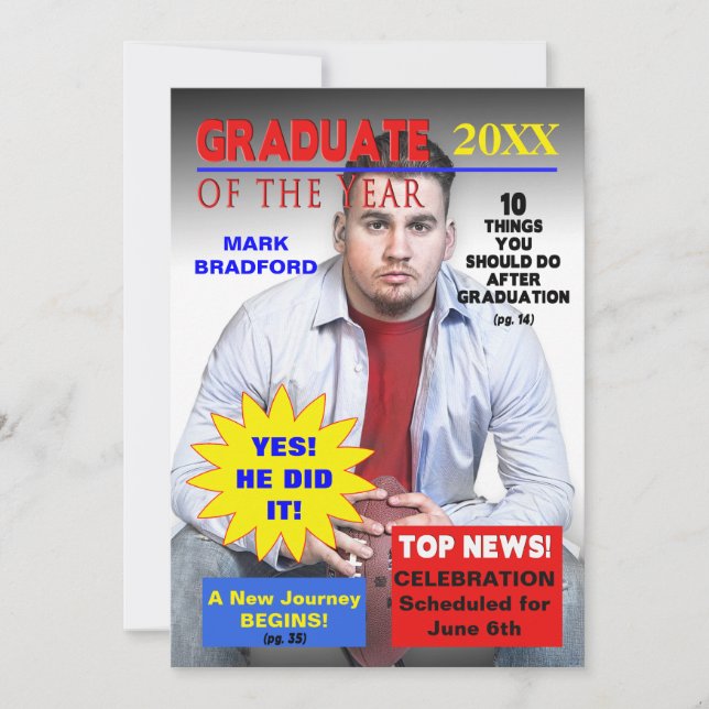 INVITACIÓN GRADUADO DEL AÑO - REVISTA/FOTO (Anverso)