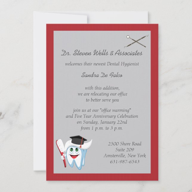 Invitación Graduado dental de cepillo y dientes (Anverso)