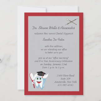 Invitación Graduado dental de cepillo y dientes
