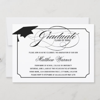Invitación Graduado Elegante de Guión