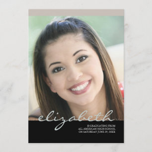 Invitación Graduado elegante del nombre de la escritura: