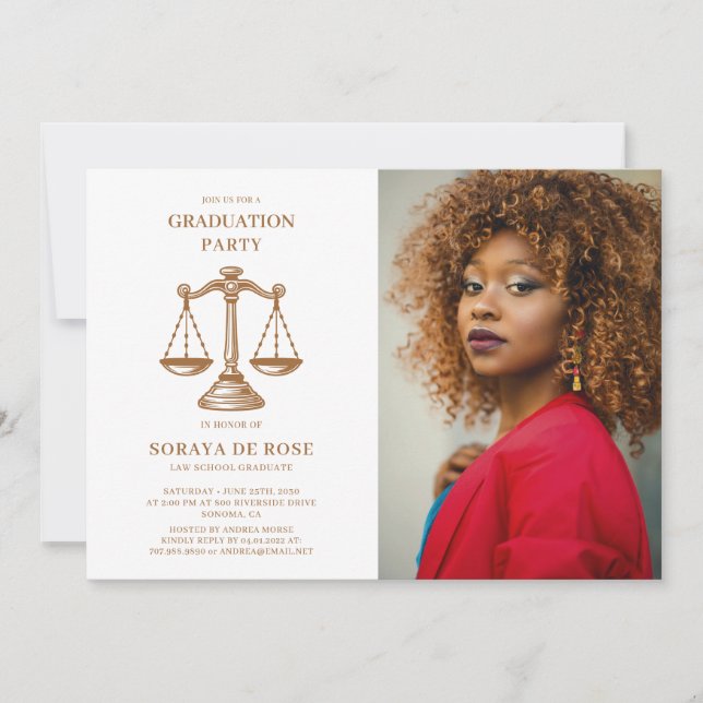 Invitación Graduado en Derecho Fotográfico (Anverso)