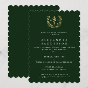 Invitación Graduado en Doctor en Medicina Osteopática Verde/D