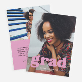 Invitación Graduado en negrita | Graduación Moderna De Dos Fo