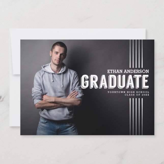 Invitación Graduado en negrita | Partido de Graduación de Fot (Anverso)
