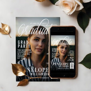 Invitación Graduado Fiesta de Grado de Foto de Portada de Rev