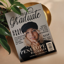 Invitación Graduado Fiesta de Grado de Foto de Portada de Rev
