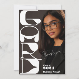 Invitación GRADUADO! Foto De Graduación De Guión Moderno Grac