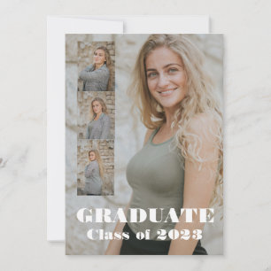 Invitación Graduado foto moderna a doble cara 