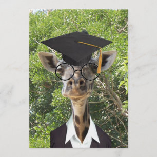 Invitación Graduado Giraffe Gold Tassel