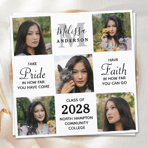 Invitación Graduado Inspirador 5 Collage de fotos Graduación