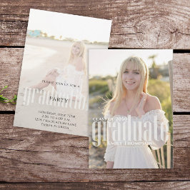 Invitación Graduado minimalista Simple Moderno Dos Foto