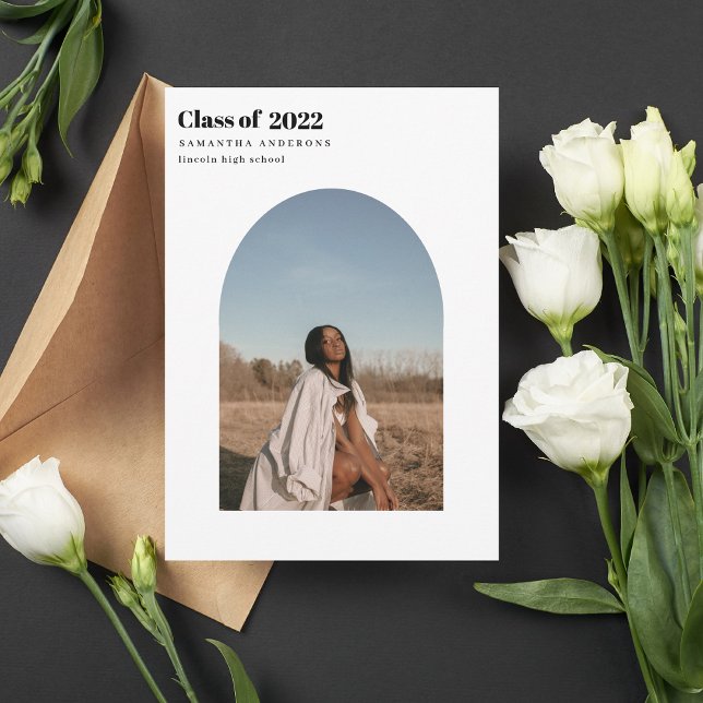 Invitación Graduado Moderno De Arco De Foto Mínimo (Subido por el creador)