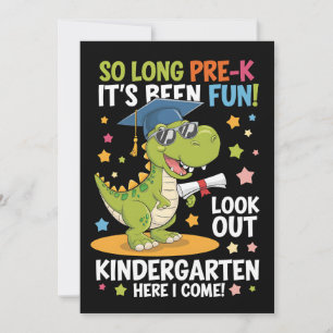 Invitación Graduado Pre K Kinder Dinosaurio T Rex