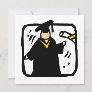 Invitación Graduado Recibiendo Diploma