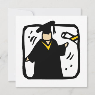 Invitación Graduado Recibiendo Diploma