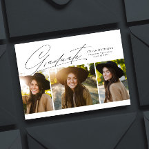 Graduado tres foto simple graduación moderna