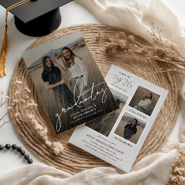 Invitación Graduados 4 Collage de Fotos Fiesta de Graduación 