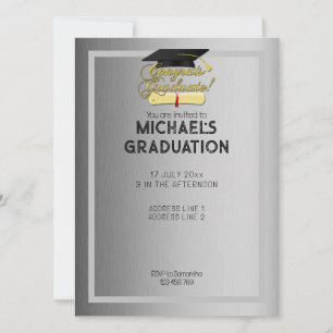 Invitación Graduados Graduados elegantes de gris