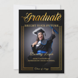 Invitación Graduados, toque de oro iluminen su futuro.