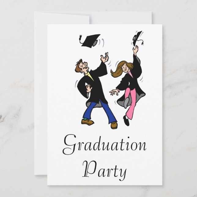 Invitación Graduados Twin Boy y Chicas (Anverso)