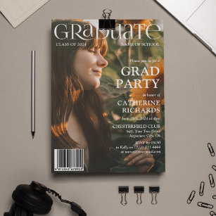 Invitación Graduate Cover Photo Magazine Partido de Graduació