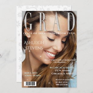 Invitación Graduate Magazine Cover Photo Graduate Party Inv