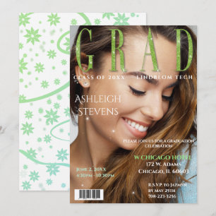 Invitación Graduate Magazine Cover Photo Graduation Party