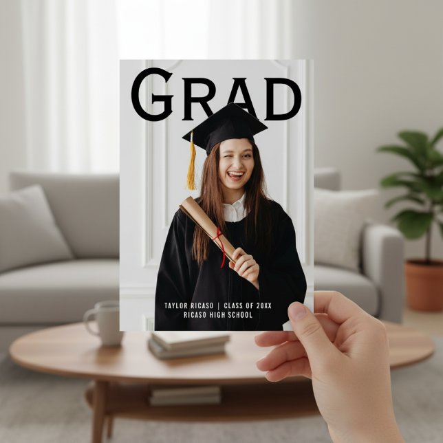 Invitación Graduate Photo Follow Instructions Personalized  (Graduate Photo Template Personalized Fun invite cards from Ricaso - Read instructions)