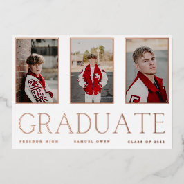 INVITACIÓN GRADUATE Rosa de marcos de foto Relieve