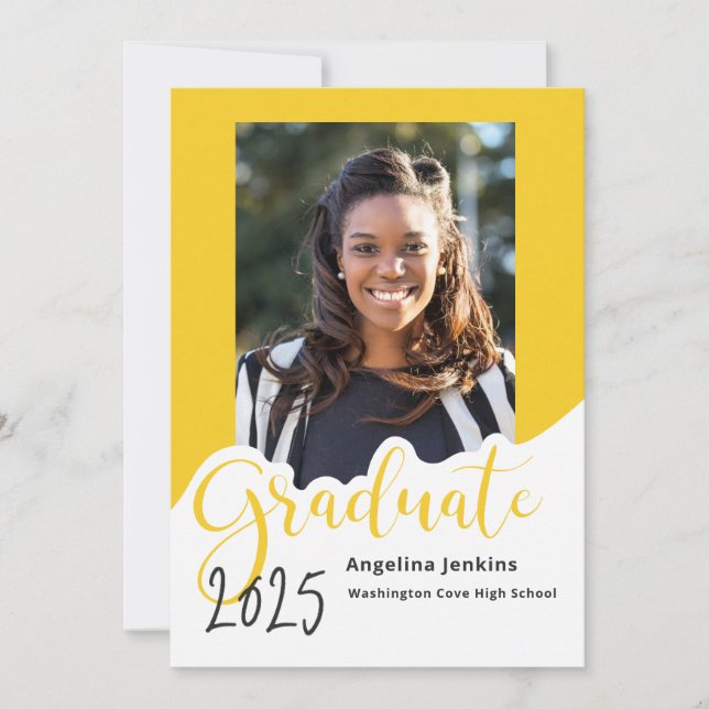 Invitación Graduate Yellow Photo 2025 (Anverso)