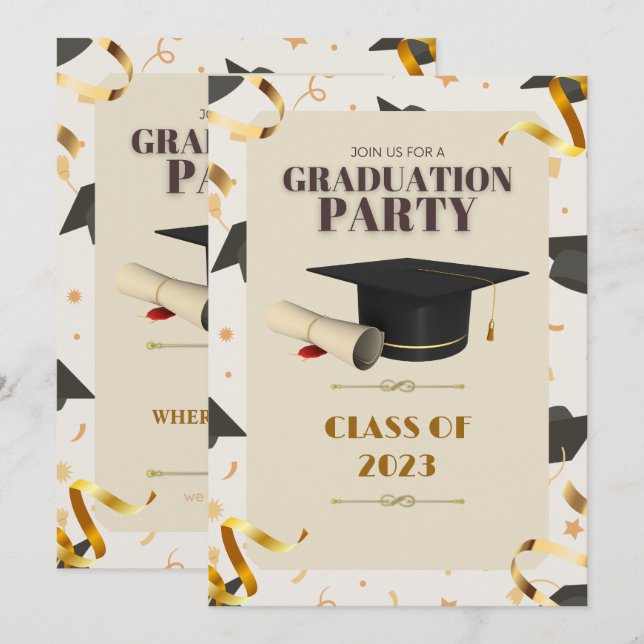 INVITACIÓN GRADUATION 2023: CELEBRATE YOUR HARD-EARNED SUCCES (Anverso / Reverso)